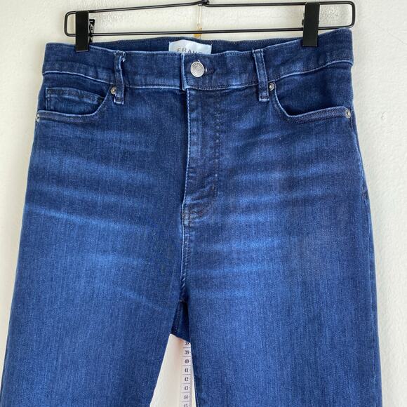 FRAME Le High Straight Jeans Size 29 Dante Blue Stretch Organic Denim Staple - Picture 11 of 16